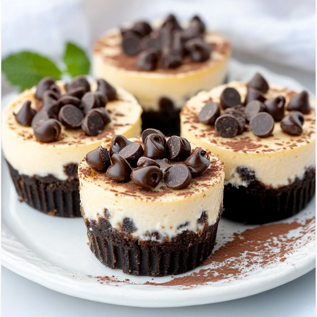 Mini Keto Schokoladenstückchen-Käsekuchen genießen!