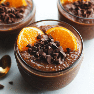 Veganer Schokoladen-Orange Pudding