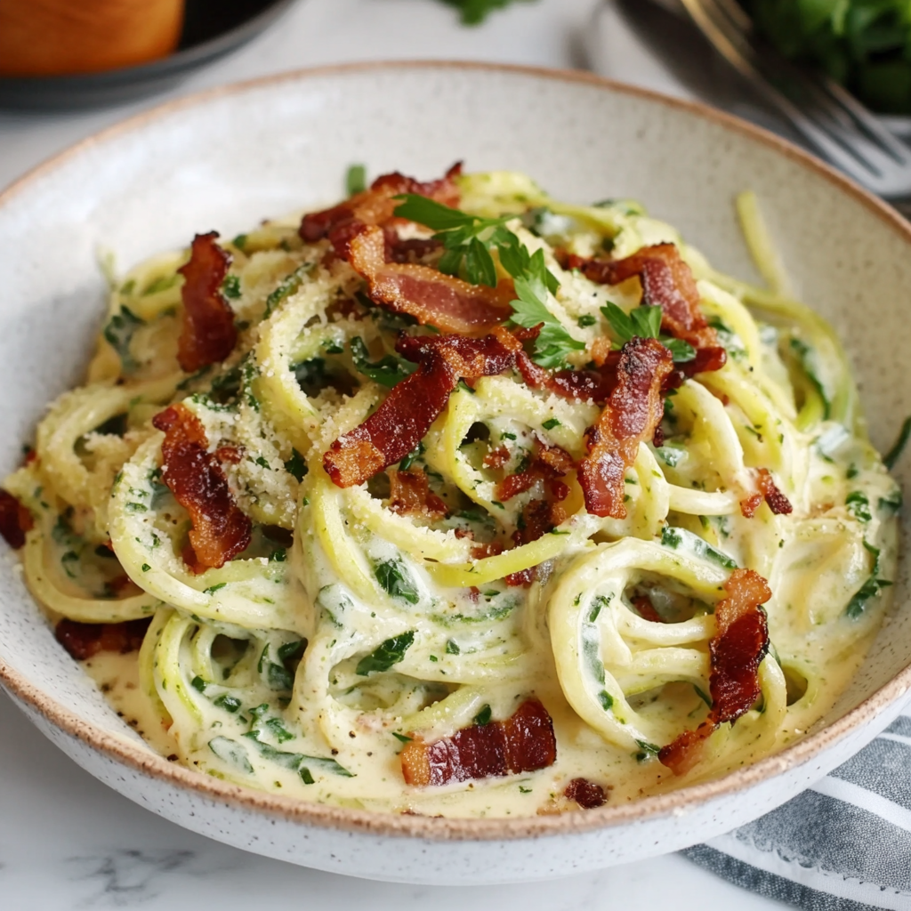 Zoodle Alfredo mit Speck: Cremiger Genuss entdecken!