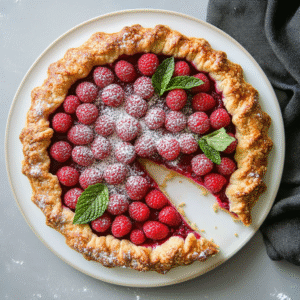 Getreidefreie Mandelmehl-Himbeer-Galette