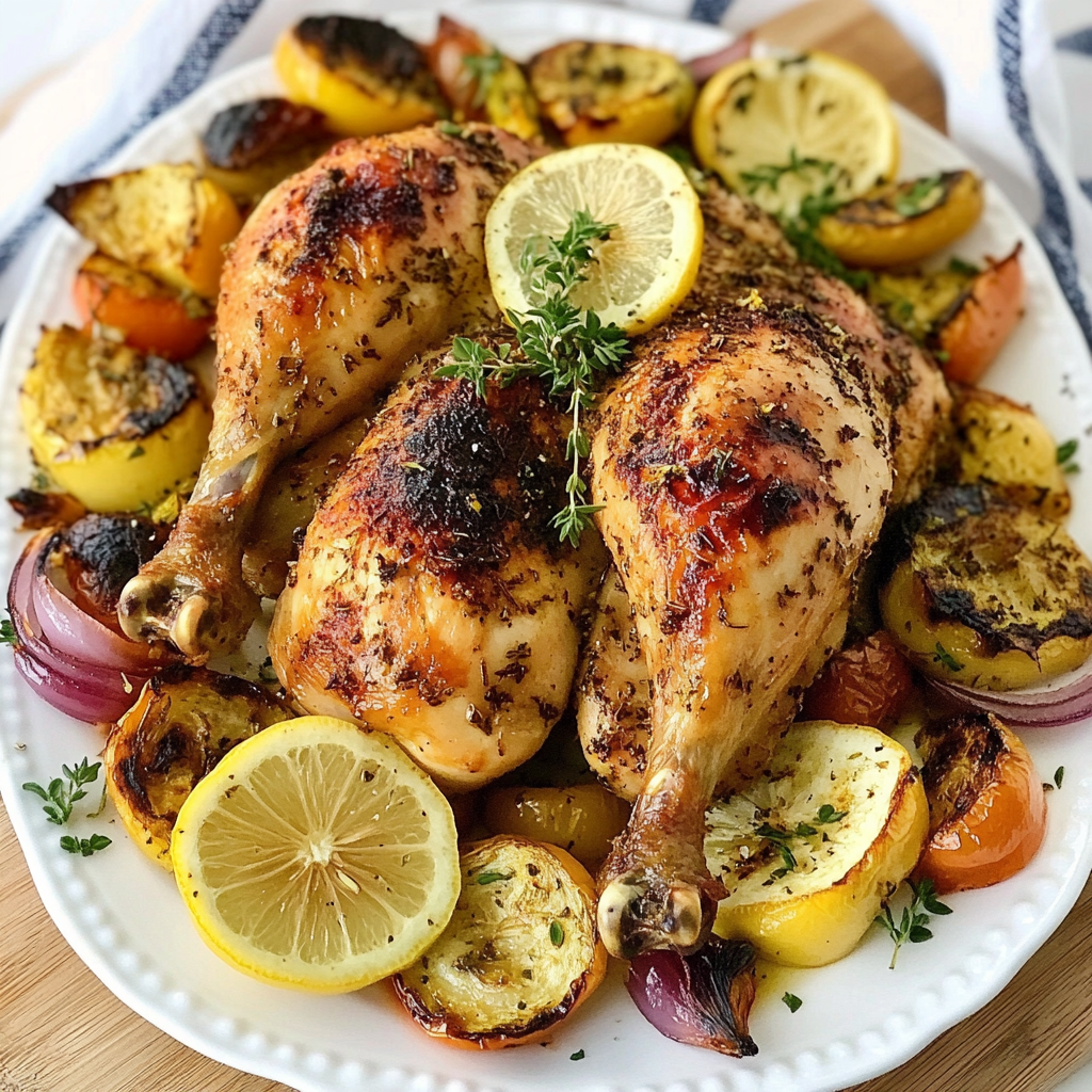 Griechisches Spatchcock-Hühnchen mit Zitrone-Oregano