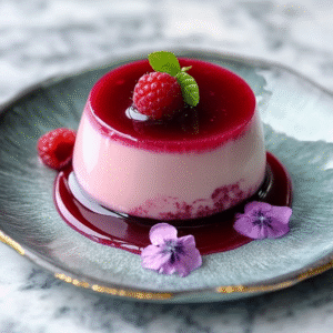 Himbeer-Hibiskus-Panna-Cotta