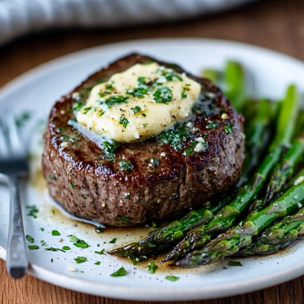 Keto Filet Mignon mit Kräuter-Knoblauch-Butter für Zwei: Perfektes Dinner!