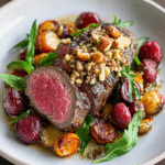 Känguru-Steak mit Macadamia-Kruste