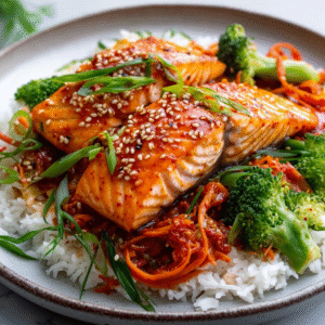 Koreanischer Gochujang Butter Lachs