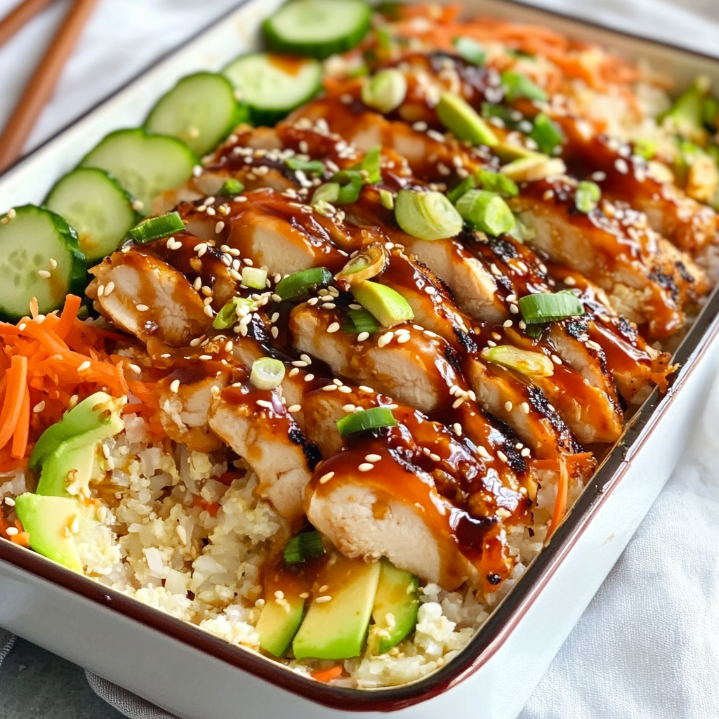 Koreanisches BBQ Hühnchen Sushi Auflauf – Lecker und einfach!