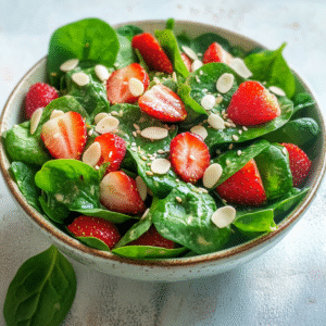 Koriander-Limetten-Erdbeer-Spinat-Salat