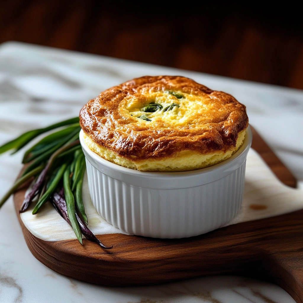 Ramps und Ziegenkäse Soufflé