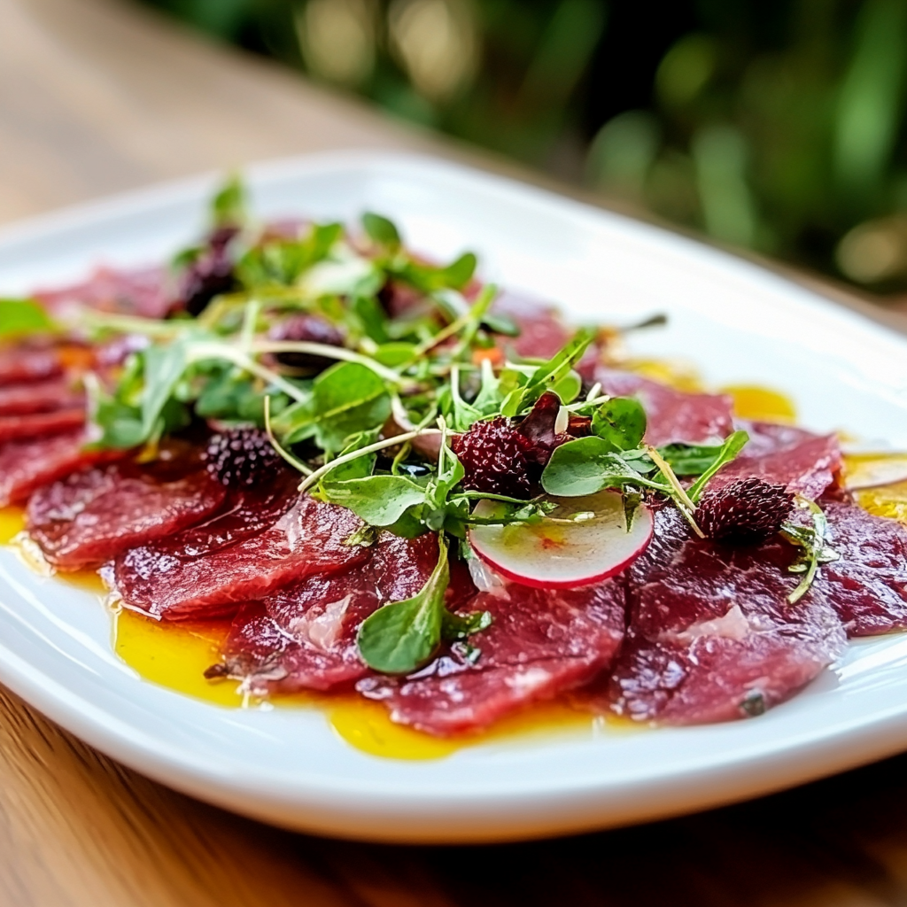 Reh-Carpaccio mit Wacholderbeeren