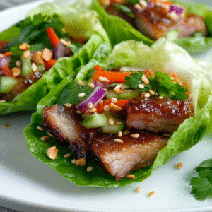 Schweinebauch Banh Mi Salatwickel