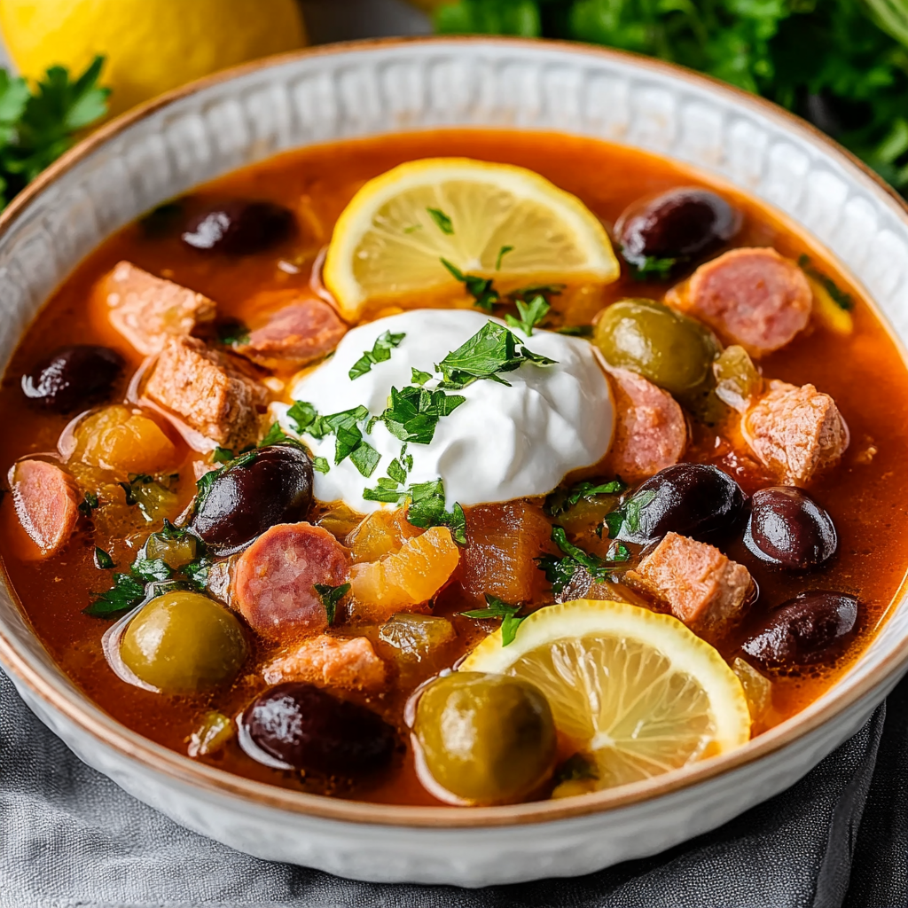 Solyanka – Eine herzhafte russische Suppe für kalte Tage!