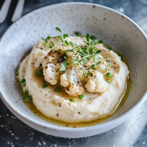 Trüffel-Blumenkohl-Püree mit Knochenmark