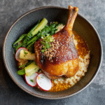 Enten-Confit mit knuspriger Haut und Miso-Bowl