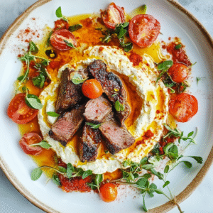 Lamm-Harissa-Feta-Creme