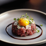 Rindertatar mit Wachtelei, Meerrettich und Parmesan