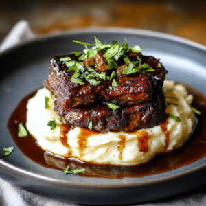 Short Rib Trüffel Blumenkohl-Stapel