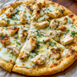 Alfredo-Hähnchen-Pizza