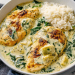 Cremiger Spinat-Artischocken-Hühnchen-Auflauf