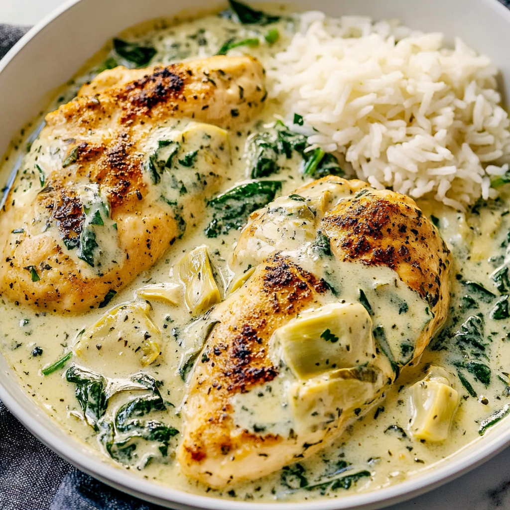Cremiger Spinat-Artischocken-Hühnchen-Auflauf begeistert jeden!