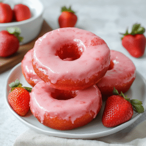 Erdbeer-Donuts
