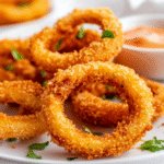 Krosse Keto-Zwiebelringe aus der Heißluftfritteuse
