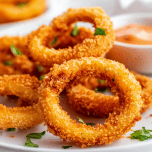 Krosse Keto-Zwiebelringe aus der Heißluftfritteuse