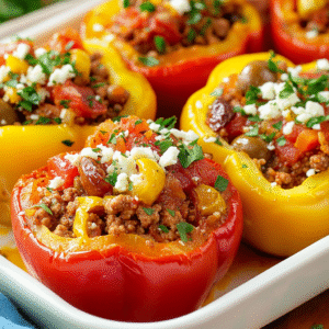 Mediterrane gefüllte Putenpaprika