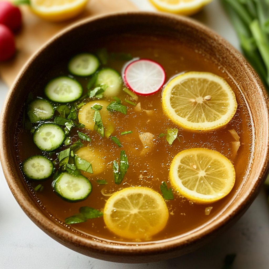 Miso-Ingwer-Zitronen-Elektrolyt-Brühe für Gesundheit!