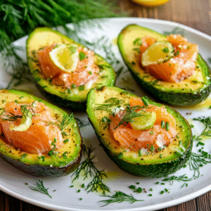 Räucherlachs gefüllte Avocado-Boote