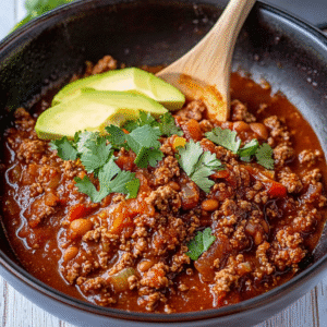 Scharfes Keto Chili Con Carne mit rauchigen Noten