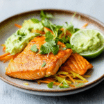 Sriracha-Limetten-Lachs mit Avocado-Creme