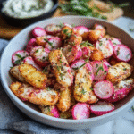 Zerdrückte Radieschen Low-Carb Pommes