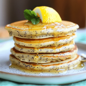 Zitronen-Mohn-Mandelmehl-Pfannkuchen