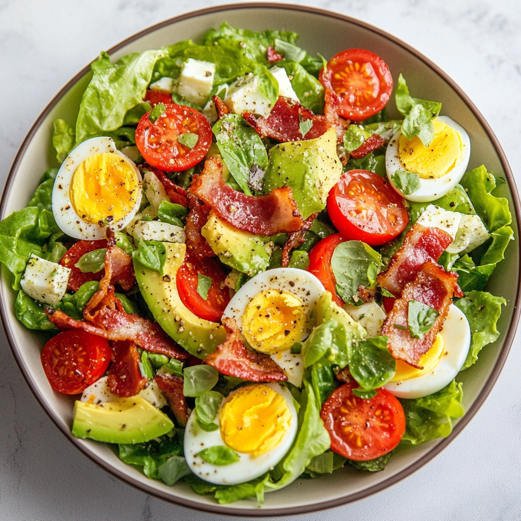 BLT-Salat mit Avocado und Hartgekochtem Ei