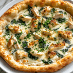 Hähnchen-Alfredo-Pizza