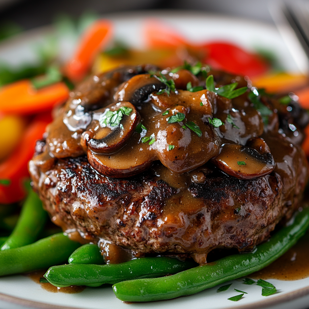 Keto Burger Steak mit Pilzsoße: Genuss fürs Fasten!