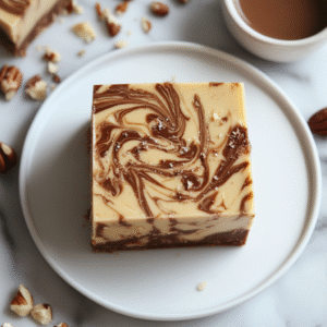 Keto Erdnussbutter-Vanille Swirl Fudge