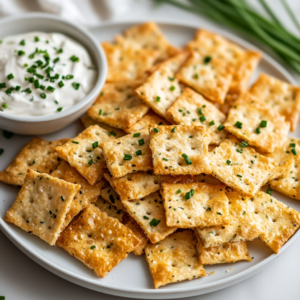 Keto Sauerrahm- und Schnittlauch-Cracker