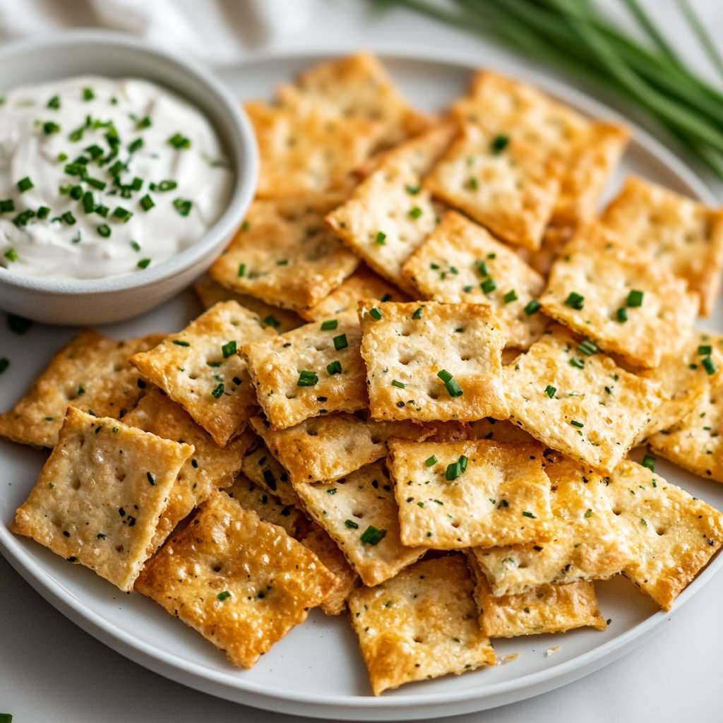 Keto Sauerrahm- und Schnittlauch-Cracker für puren Genuss!