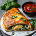 Keto Spinat-Artischocken-Calzone
