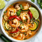 Keto Thai Garnelen Tom Yum Nudelsuppe