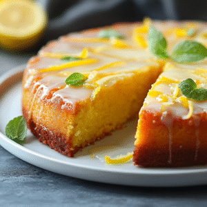 Keto Zitronen-Joghurt-Kuchen mit Mandelmehl