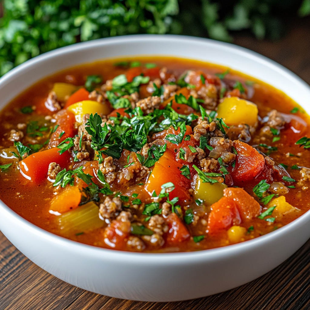 Keto gefüllte Paprika Suppe