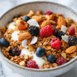 Knuspriges Keto Granola Müsli