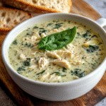 Spinatsalat-Artischocken-Dip-Hühnchensuppe