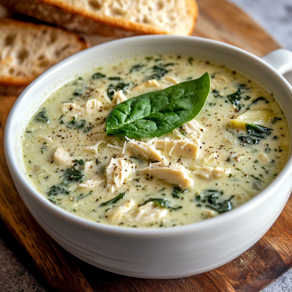 Spinatsalat-Artischocken-Dip-Hühnchensuppe einfach zubereiten! 5 Spinatsalat-Artischocken-Dip-Hühnchensuppe