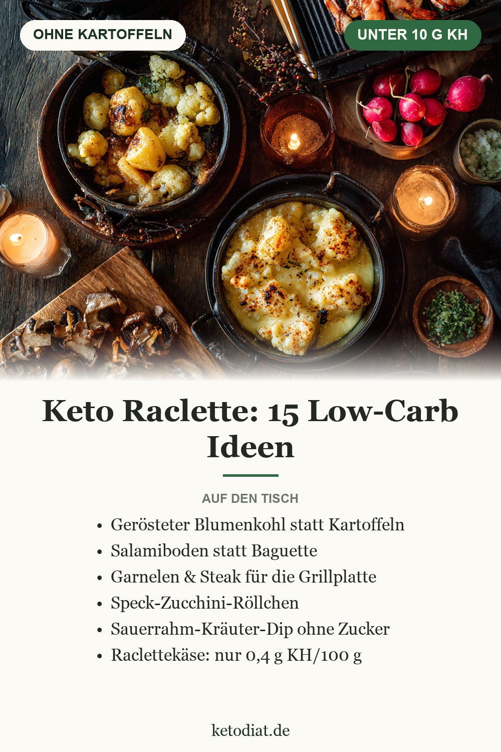 Keto Raclette: 15 Low-Carb Ideen für den Raclette-Abend